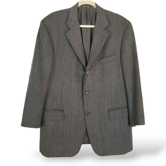 Faconnable Tailleur Classic Herringbone 3-button Italian Sport Coat 44R